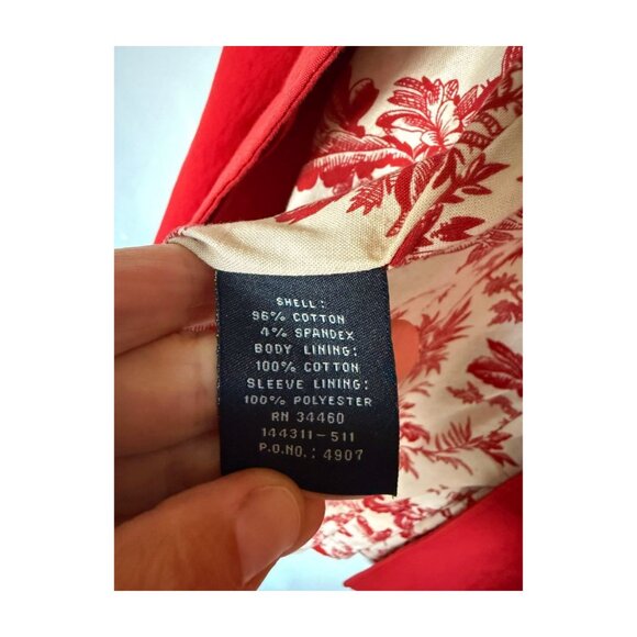 London Fog Red Cotton Trench Coat with Toile Lining (XS Petite) - Picture 6 of 7